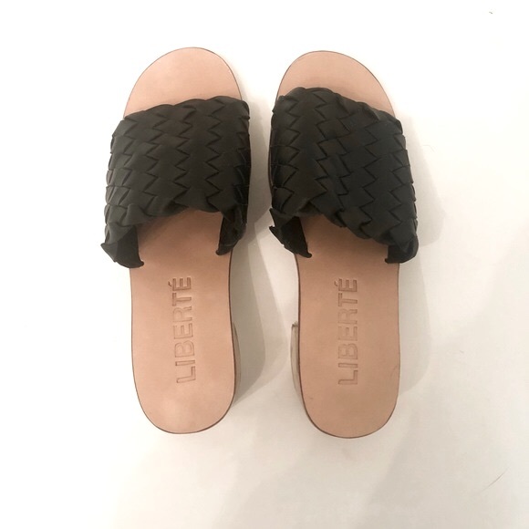 Liberté Santorini Black Woven Leather Mule Sandals - Size 6 - Picture 8 of 10